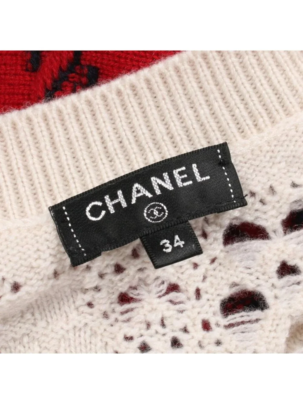 Chanel Knit CC Logo Button Bicolor Cashmere Sweater - Picture 3 of 8